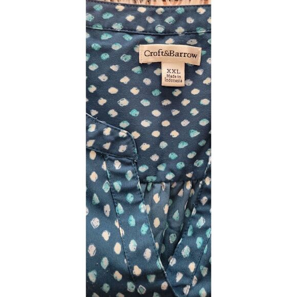 Croft & Barrow Sz XXL Popover Multiprint Button Up Sleeveless Top *Please Read - Picture 6 of 9